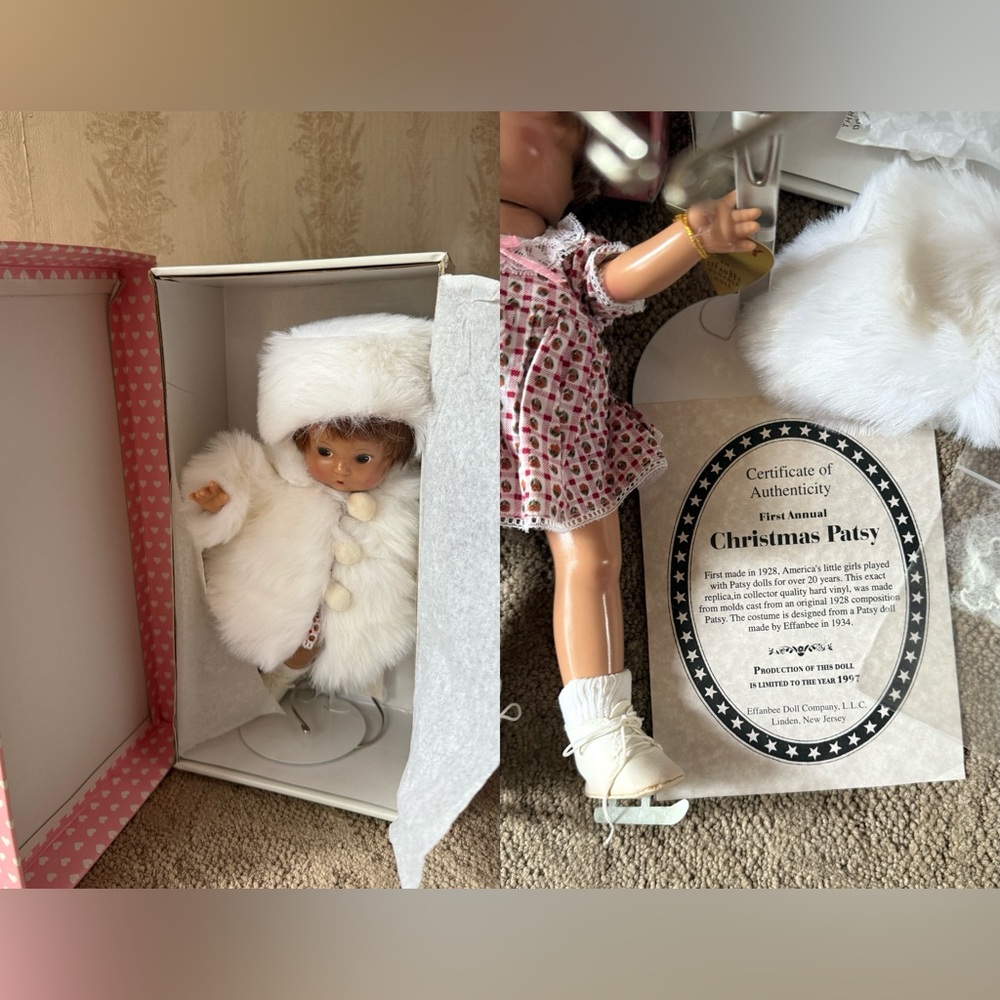 NIB Replica Patsy Effanbee jointed doll, “First Annual Christmas Patsy”